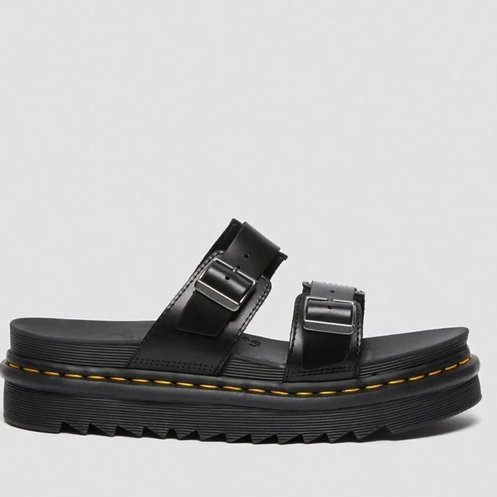 Dr. Martens MYLES BRANDO LEATHER BUCKLE SLIDE SANDALS new sz 10